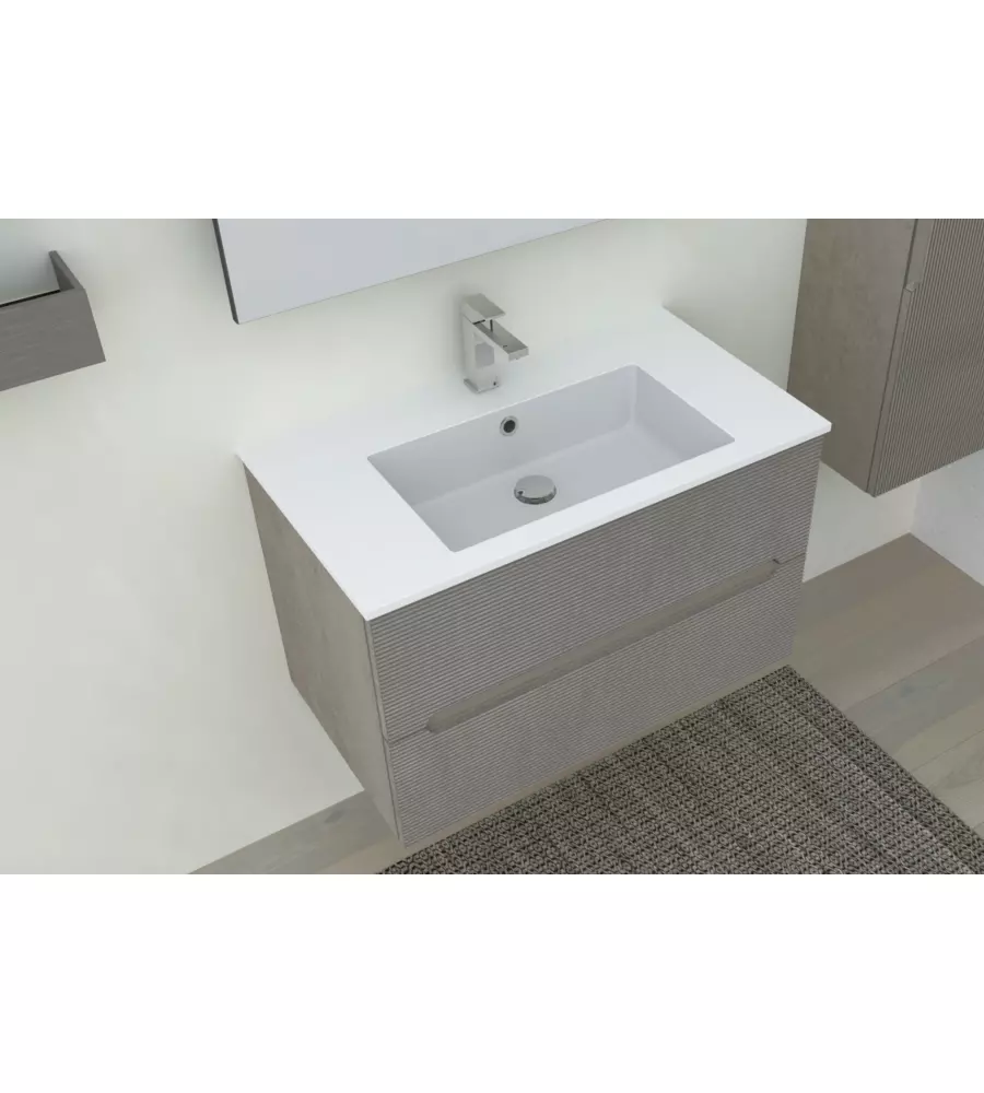 Mobile bagno "canaletto" cemento caldo, 80 cm